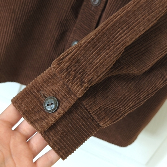 Mr. Dino 70's Vintage Wide Wale Corduroy Button Down Shirt Shacket Brown 12 - Picture 10 of 12